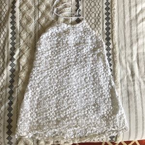 Zara white lace low back dress